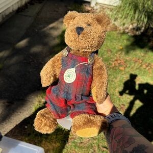Boyd’s Bears Plaid Overalls Teddy Bear